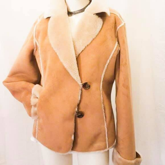 Liz Claiborne Jackets & Blazers - Liz Claiborne Ultra Suede Faux Fur Coat Jacket M